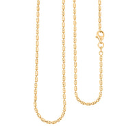 Italian 14K YG Over Sterling Silver Typhoon Fancy Diamond Cut 2mm Necklace 18 Inches 5.5 Grams
