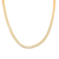 Italian Herringbone Necklace in 14K Yellow Gold Over Sterling Silver 20 Inches 9.83 Grams - Sticky add to cart bar