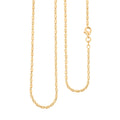 Italian 14K YG Over Sterling Silver Typhoon Fancy Diamond Cut 2mm Necklace 5.83 Grams 20 Inches - Sticky add to cart bar