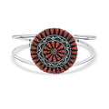 Santa Fe Style Kingman Turquoise Bracelet in Sterling Silver (Adjustable) 4.20 ctw - Sticky add to cart bar