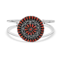Santa Fe Style Kingman Turquoise Bracelet in Sterling Silver (Adjustable) 4.20 ctw