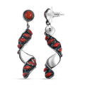 Santa Fe Style Red Coral Earrings in Sterling Silver - Sticky add to cart bar
