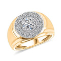 Doorbuster NY Closeout 10K White and Yellow Gold Luxuriant Lab Grown Diamond (VS) Men's Ring (Size 10.0) (9.8 g) 2.00 ctw - Sticky add to cart bar