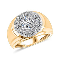 Doorbuster NY Closeout 10K White and Yellow Gold Luxuriant Lab Grown Diamond (VS) Men's Ring (Size 10.0) (9.8 g) 2.00 ctw
