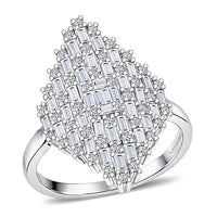 Luxuriant Lab Grown Diamond (G-H, SI) Ring in Rhodium Over Sterling Silver (Size 10.0) 1.40 ctw
