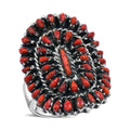 Santa Fe Style Kingman Turquoise Ring in Sterling Silver (Size 10.0) 4.40 ctw - Sticky add to cart bar