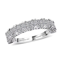Luxuriant Lab Grown Diamond (G-H, SI) Ring in Rhodium Over Sterling Silver (Size 10.0) 0.50 ctw