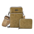 La Marey Dark Green Faux Leather Crocodile Pattern Phone Bag (6.69"x4.33"x2.76") with Woven Strap - Sticky add to cart bar