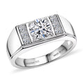 Luxuriant Lab Grown Diamond (G-H, SI) Men's Ring in Rhodium Over Sterling Silver (Size 10.0) 1.25 ctw - Sticky add to cart bar