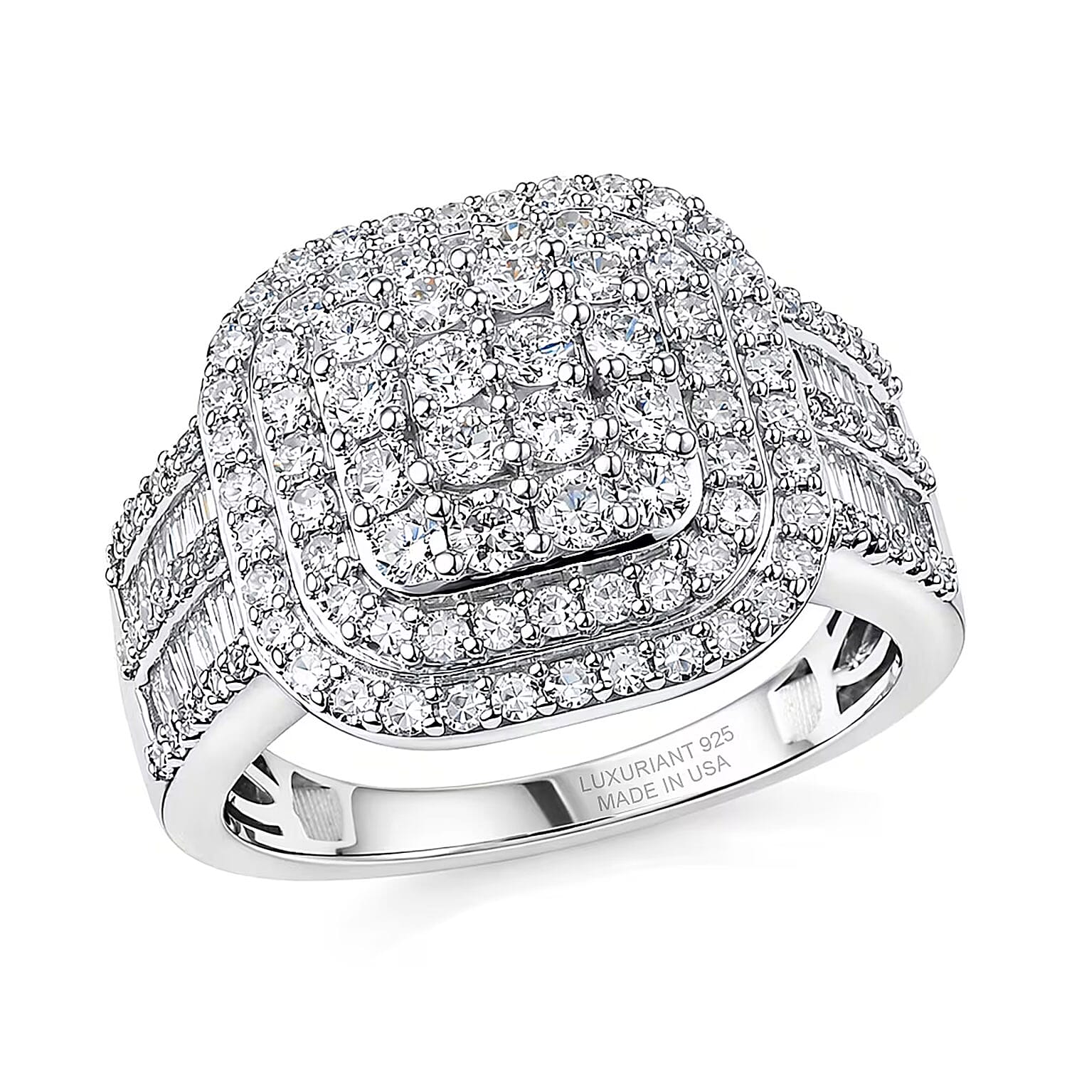 Luxuriant Lab Grown Diamond Refined Ring in Silver