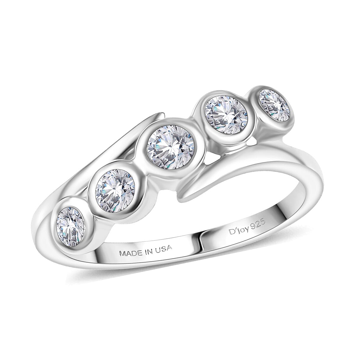 D'Joy Moissanite Ring in Platinum Over Sterling Silver (Size 10.0) 0.50 ctw