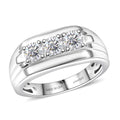 D'Joy Moissanite 1.00 ctw Men's Ring in Rhodium Over Sterling Silver (Size 11.0) - Sticky add to cart bar