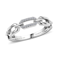 Luxuriant Lab Grown Diamond (G-H, SI) Ring in Rhodium Over Sterling Silver (Size 10.0) 0.10 ctw