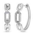 Luxuriant Lab Grown Diamond G-H SI 0.10 ctw Paperclip Hoop Earrings in Rhodium Over Sterling Silver - Sticky add to cart bar