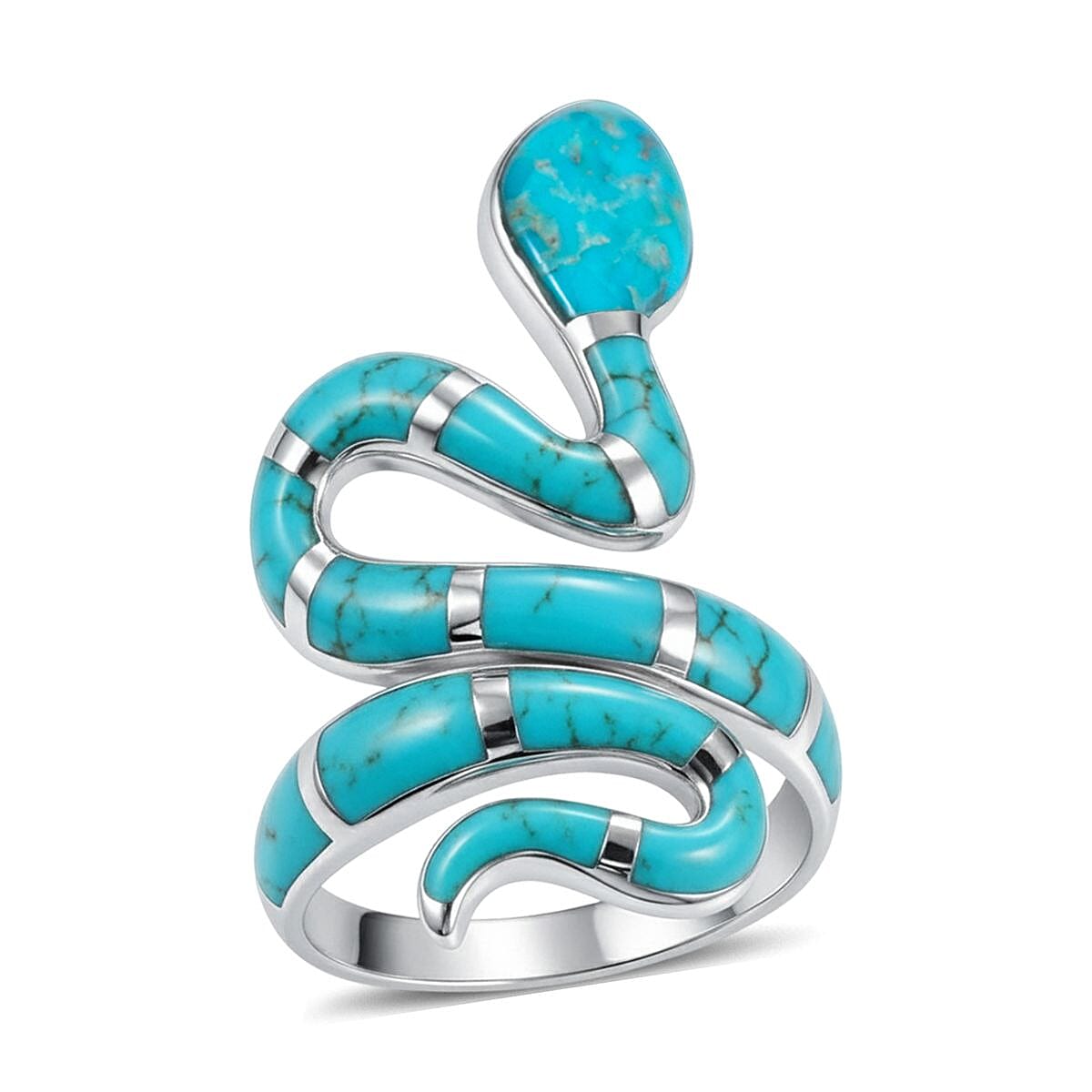 Santa Fe Style Snake Ring in Sterling Silver (Size 10.0)