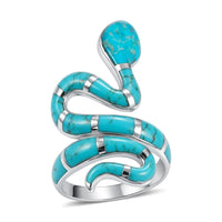 Santa Fe Style Snake Ring in Sterling Silver (Size 10.0)