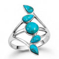 Santa Fe Style Kingman Turquoise Ring in Sterling Silver (Size 10.0) 0.75 ctw - Sticky add to cart bar