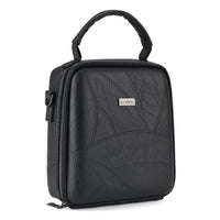La Marey Black Faux Leather Crossbody Phone Bag (7.3"x6.3"x2.8") with Shoulder Strap