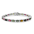 D'Joy Premium Multi-Tourmaline, Moissanite Bracelet in Rhodium Over Sterling Silver (6.50 In) 10.50 ctw - Sticky add to cart bar