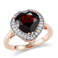 D'Joy Mozambique Garnet, Moissanite Ring in 18K Vermeil RG Over Sterling Silver (Size 10.0) 3.90 ctw - Sticky add to cart bar