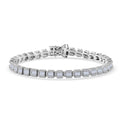 Luxuriant Lab Grown Diamond G-H SI 3.10 ctw Matrix Block Bracelet in Rhodium Over Sterling Silver (7.25 In) - Sticky add to cart bar