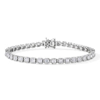 Luxuriant Lab Grown Diamond (G-H, SI) Bracelet in Rhodium Over Sterling Silver (8.00 In) 3.00 ctw