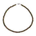 Unakite Beaded Necklace with Magnetic Lock in Rhodium Over Copper 155.00 ctw (18 Inches) - Sticky add to cart bar