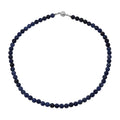 Sodalite Beaded Necklace with Magnetic Lock in Rhodium Over Copper 140.00 ctw (18 Inches) - Sticky add to cart bar