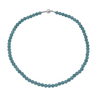 Amazonite Quartz Beaded Necklace with Magnetic Lock in Rhodium Over Copper 125.00 ctw (18 Inches)