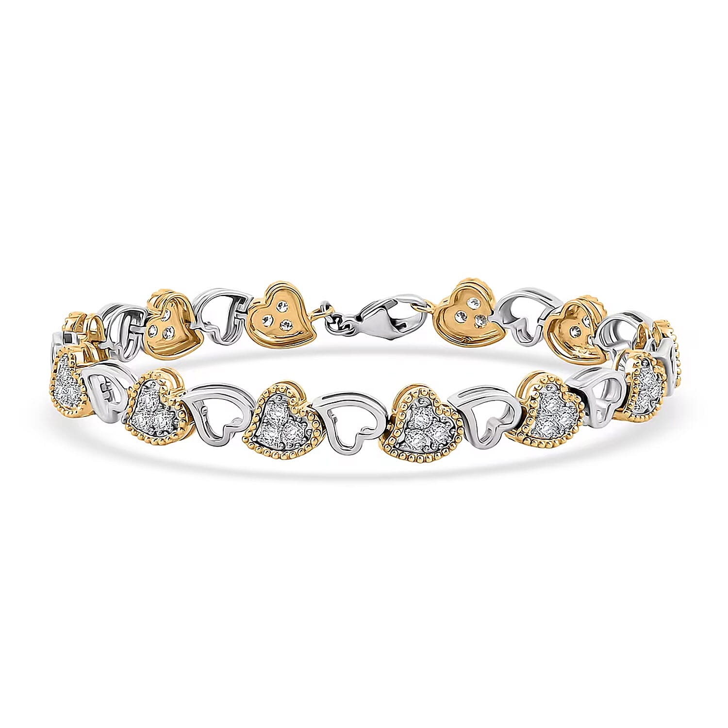 Luxuriant Lab Grown Diamond VS-SI 2.00 ctw Bracelet in 14K YG Over and Sterling Silver (7.25 In)