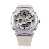 Genoa Japanese and Electronic Movement Multifunctional LED Watch in Goldtone with Black Strap
