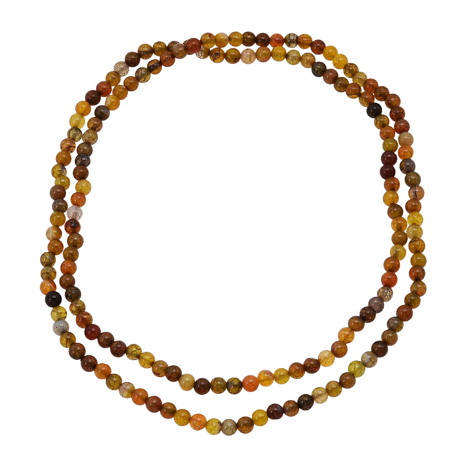 Brown Popcorn Agate Beaded Endless Necklace (36 Inches) 235.00 ctw
