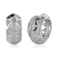 Simulated Diamond Hoop Earrings in Silvertone - Sticky add to cart bar