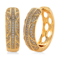 Simulated Diamond Hoop Earrings in Goldtone