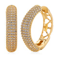 Simulated Diamond Hoop Earrings in Goldtone - Sticky add to cart bar