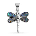 Bali Legacy Abalone Shell Dragonfly Pendant in Sterling Silver - Sticky add to cart bar