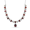 GP Italian Garden Collection Premium Mozambique Garnet and Multi Gemstones 12.30 ctw Necklace in Rhodium Over Sterling Silver 18-20 Inches - Sticky add to cart bar