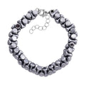 Bone Shape Terahertz 90.00 ctw Beaded Bracelet in Stainless Steel (7-9In) - Sticky add to cart bar