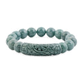 Natural Olmec Jadeite 190.00 ctw Beaded Stretch Bracelet - Sticky add to cart bar