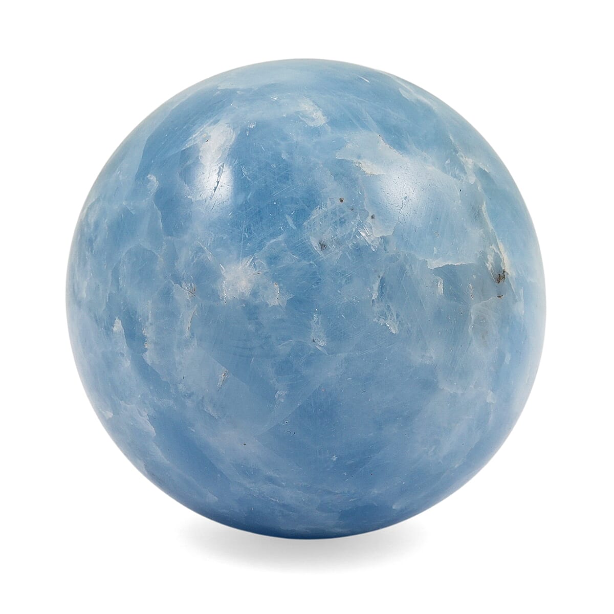 Calcite Blue Sphere (Ball) -Medium 1295ctw with Free Wooden Tripod Cobra Stand