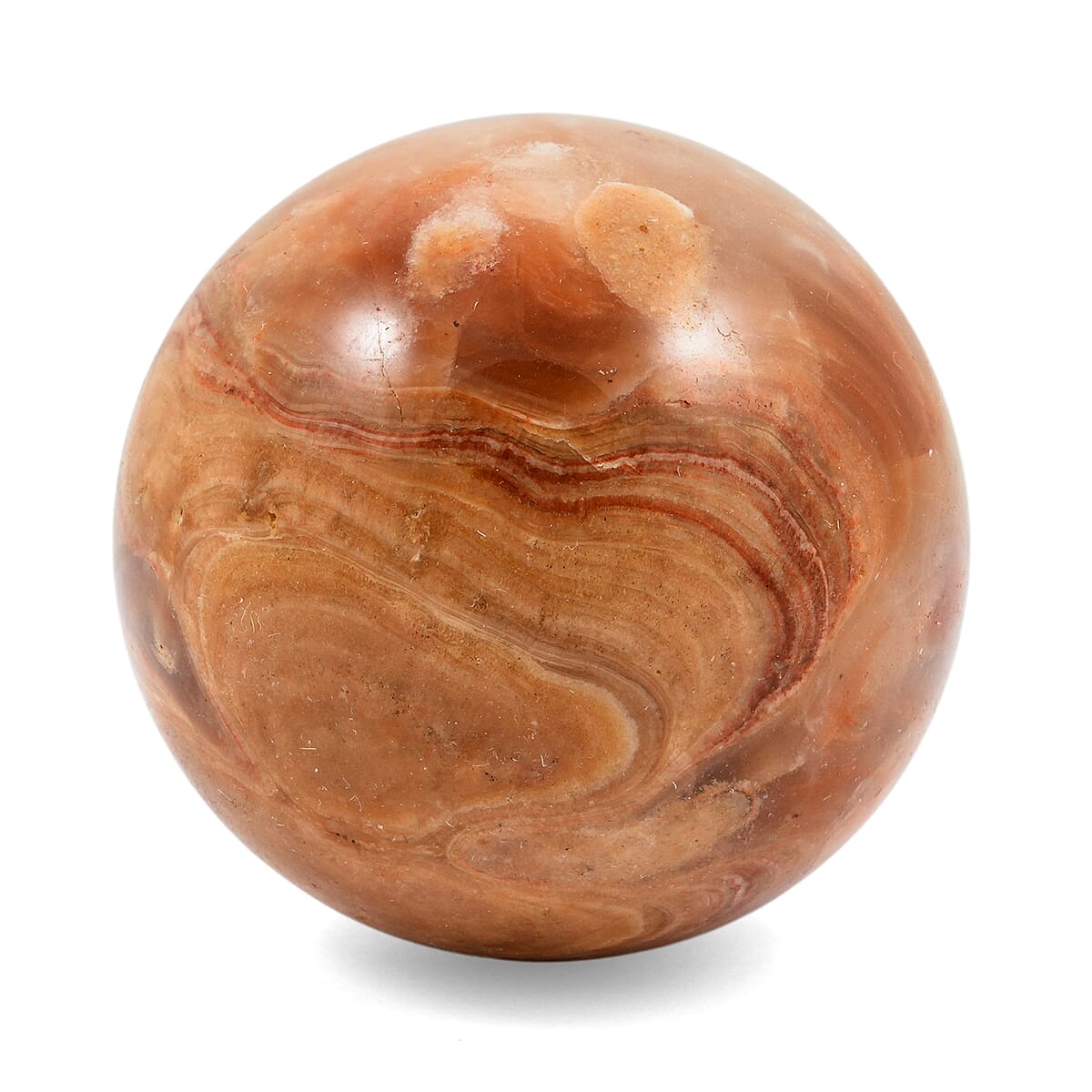 Calcite Brown Sphere (Ball) -Medium 1023ctw with Free Wooden Tripod Cobra Stand