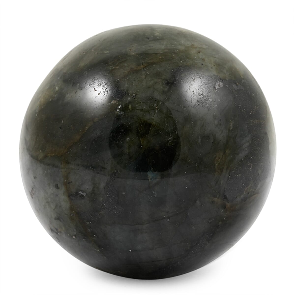 Labradorite Sphere (Ball) -Small 1347ctw with Free Wooden Tripod Cobra Stand