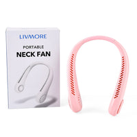 Livmore White Rechargeable Portable Neck Fan (5.66"x2.36"x8.77")