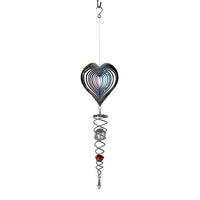 Stainless Steel Magic Kinetic Sculpture Heart Wind Spinner (6")
