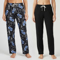La Marey Black and Floral Print Pajama Pant - One Size Fits Most - Sticky add to cart bar