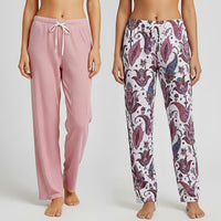 La Marey Black and Floral Print Pajama Pant - One Size Fits Most