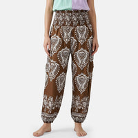 La Marey Black Floral Harem Pant with 2 Pockets - One Size Fits Most