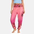 La Marey Black Floral Harem Pant with 2 Pockets - One Size Fits Most - Sticky add to cart bar