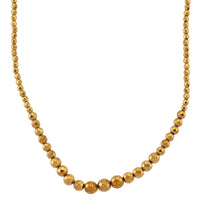 Yellow Gold Color Hematite Beaded Necklace in Silvertone 560.00 ctw  (21-23 Inches)