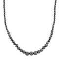 Blue Color Hematite Beaded Necklace in Silvertone 560.00 ctw (20.5-22.5 Inches) - Sticky add to cart bar